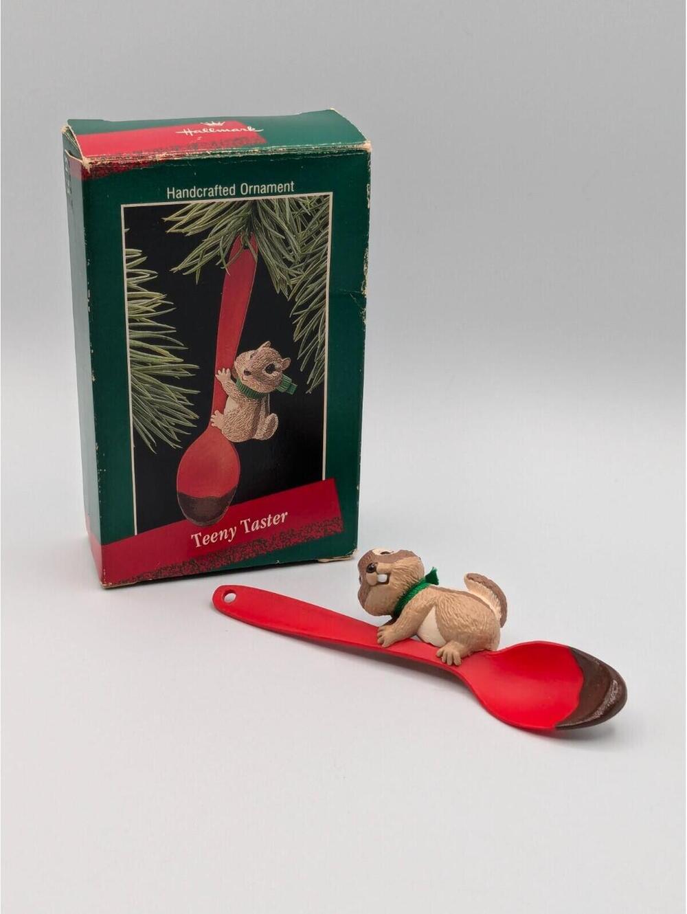 Hallmark Keepsake Teeny Taster 1988, Squirrel Vintage Christmas Ornament